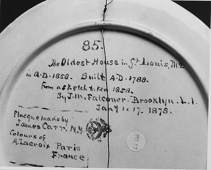 Plaque, John Mackie Falconer (American, Edinburgh 1820–1903 New York), White earthenware, American