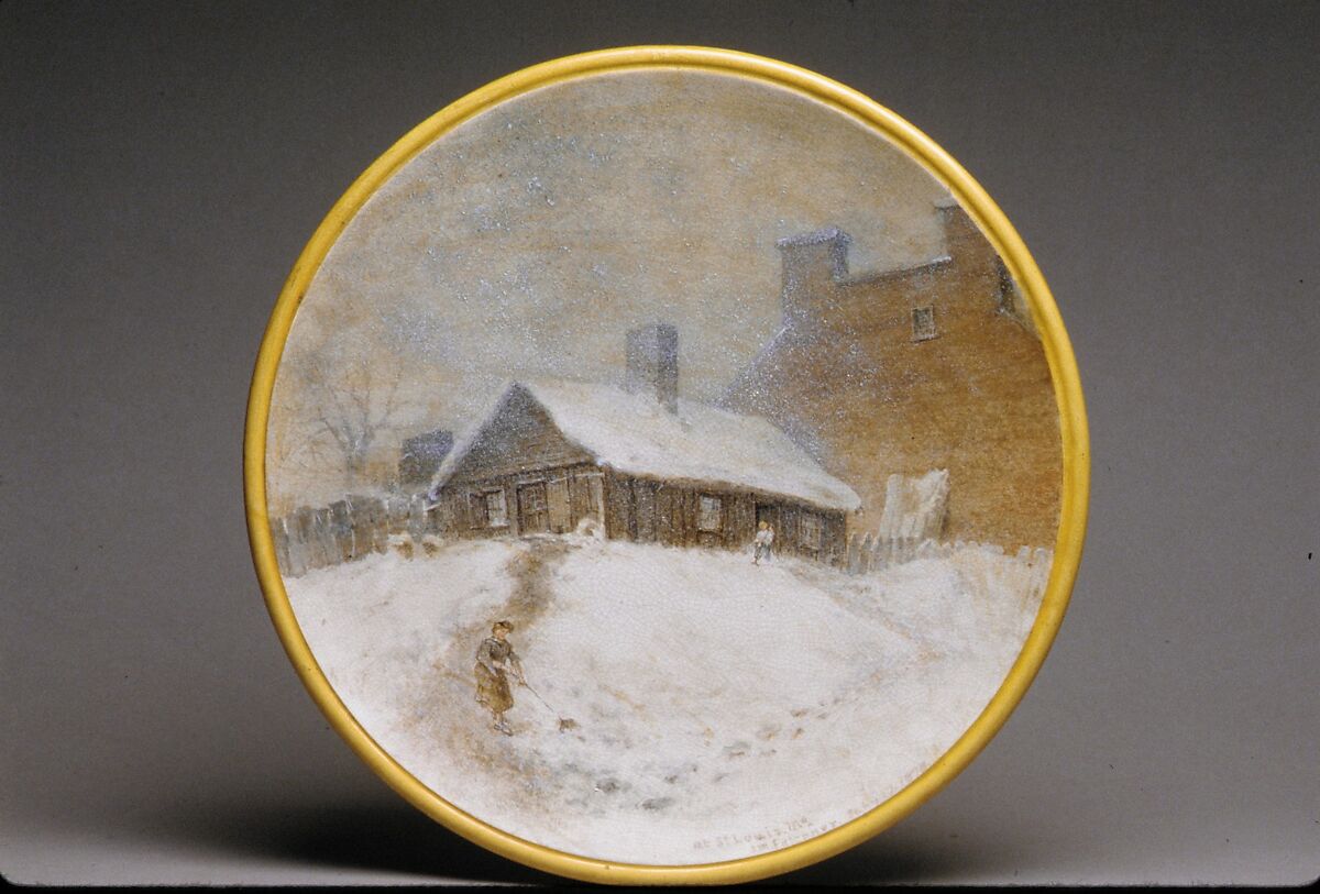Plaque, John Mackie Falconer (American, Edinburgh 1820–1903 New York), White earthenware, American