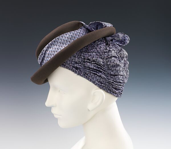 Hat, Schiaparelli (French, founded 1927), wool, silk, French 