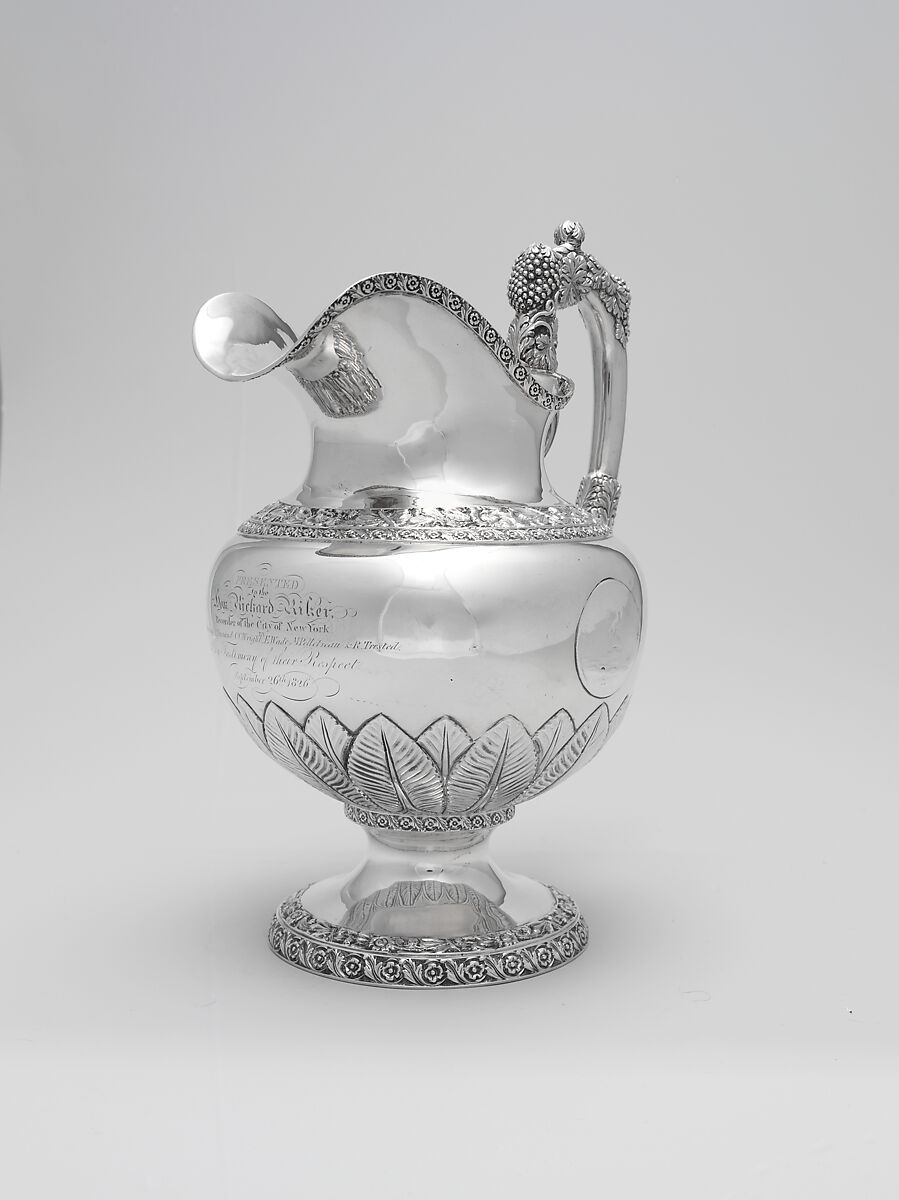 Pitcher, Pelletreau, Bennett &amp; Cooke (active 1826–28), Silver, American 