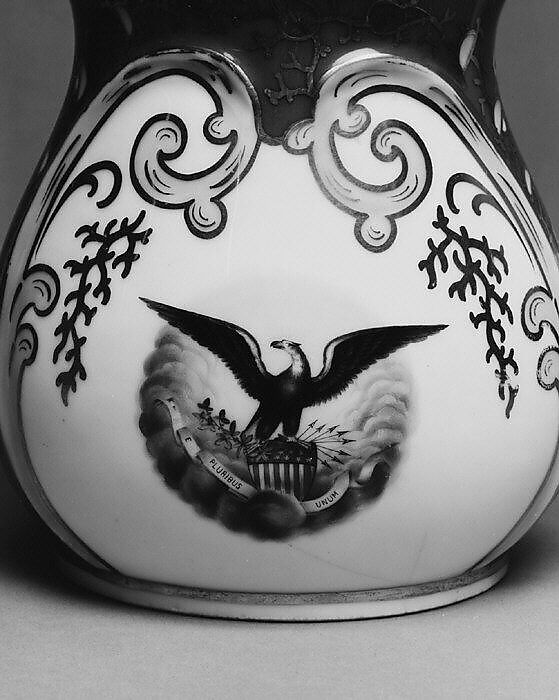 Pitcher, French Manufacturer, Porcelain, overglaze enamel decoration, and gilding, American