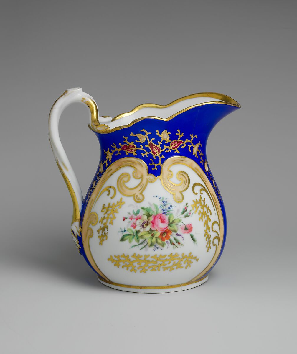 Pitcher, French Manufacturer, Porcelain, overglaze enamel decoration, and gilding, American 