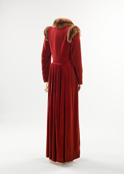 Evening coat, Schiaparelli (French, founded 1927), silk, fur, French