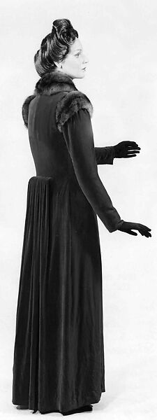 Evening coat, Schiaparelli (French, founded 1927), silk, fur, French