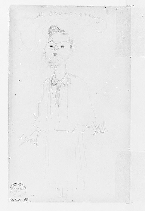 Caricature of a Man, John Singer Sargent (American, Florence 1856–1925 London), Graphite on off-white wove paper, American