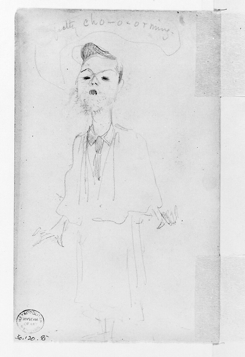 Caricature of a Man, John Singer Sargent (American, Florence 1856–1925 London), Graphite on off-white wove paper, American