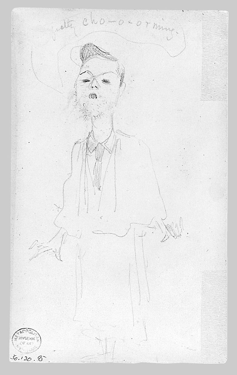 Caricature of a Man, John Singer Sargent (American, Florence 1856–1925 London), Graphite on off-white wove paper, American