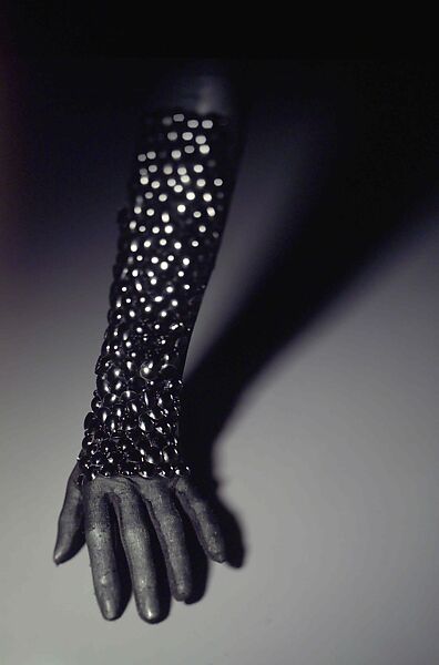 Evening gloves, Schiaparelli (French, founded 1927), silk, gelatin, French