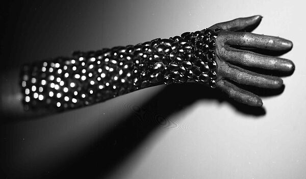 Evening gloves, Schiaparelli (French, founded 1927), silk, gelatin, French