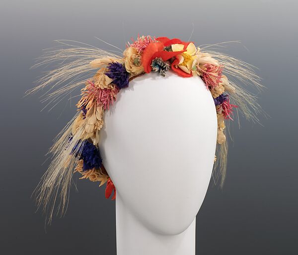 Headband, Mainbocher (French and American, founded 1930), silk, synthetic, French 