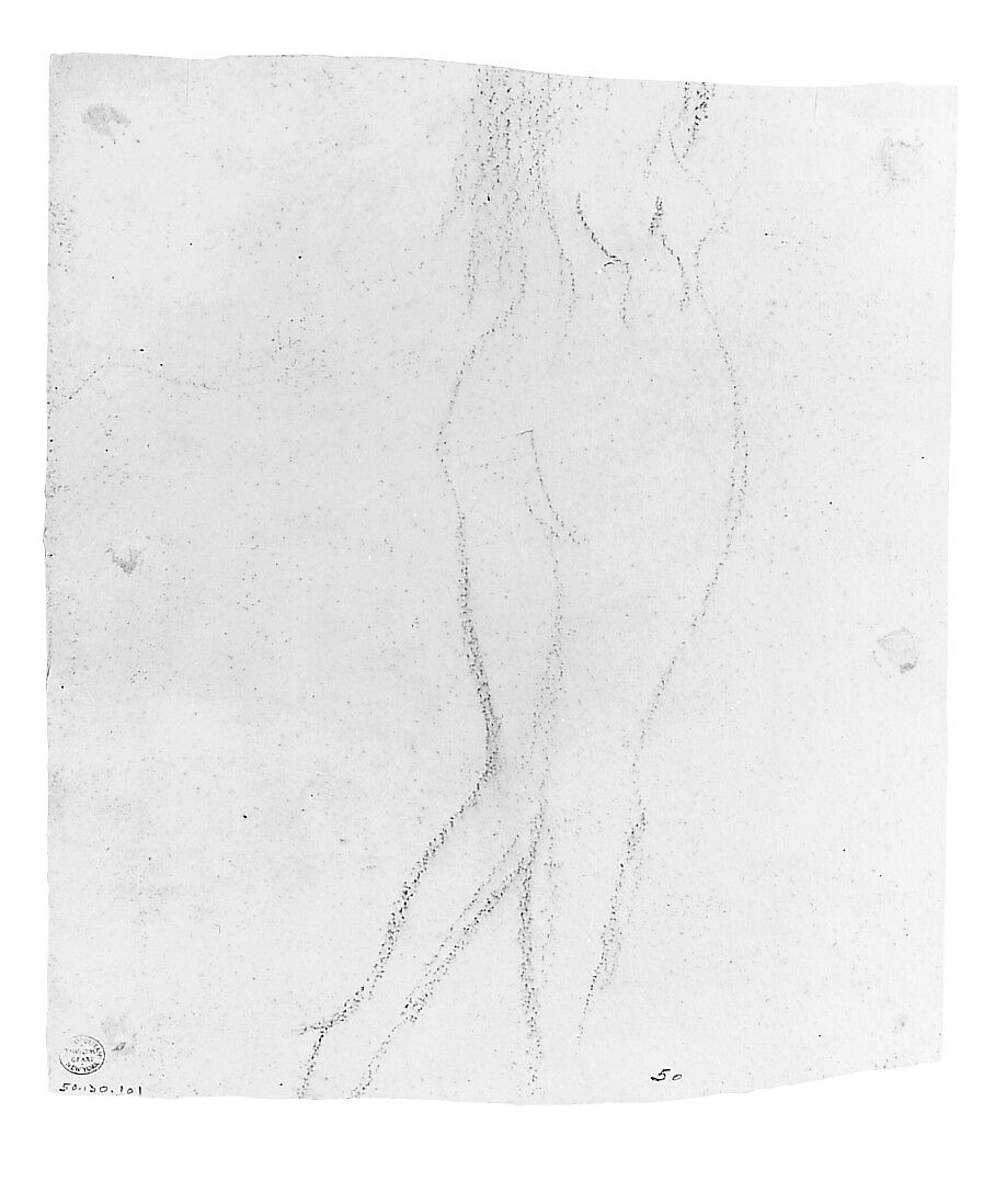 Female Figure, John Singer Sargent (American, Florence 1856–1925 London), Charcoal on white wove paper, American