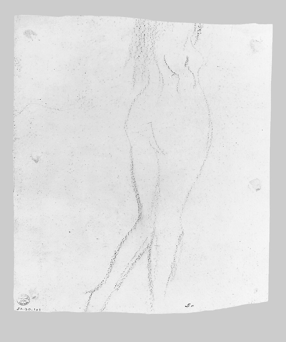 Female Figure, John Singer Sargent (American, Florence 1856–1925 London), Charcoal on white wove paper, American