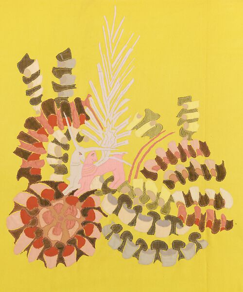 Textile, Textile design attributed to Sarah Lipska (Polish, 1882–1973), wool, silk, metal, French