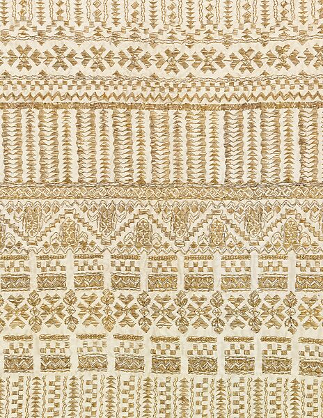 Textile, Textile design attributed to Sarah Lipska (Polish, 1882–1973), silk, metal, French