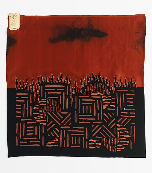 Textile, Textile design attributed to Sarah Lipska (Polish, 1882–1973), silk, wool, French 