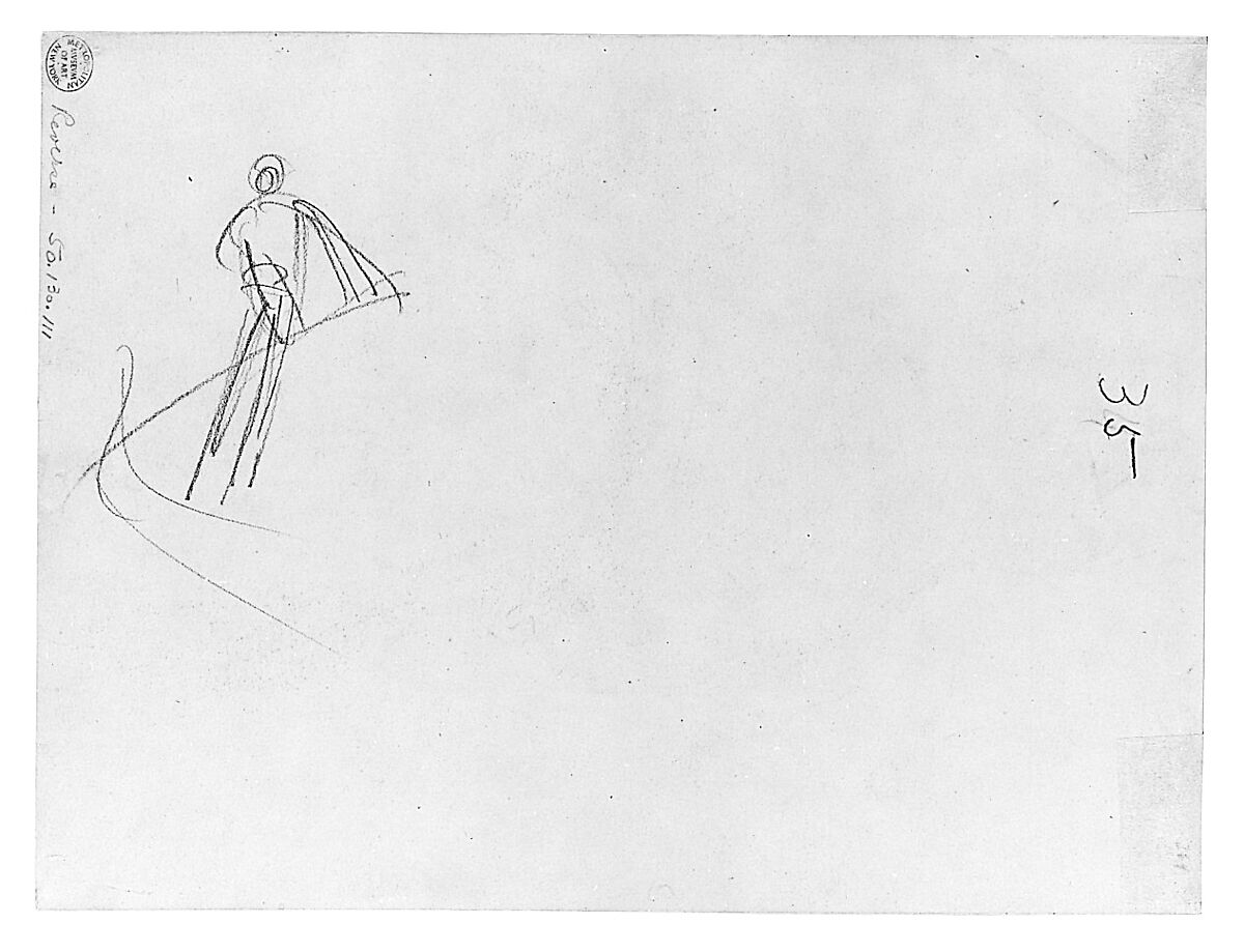 Gondolier, John Singer Sargent (American, Florence 1856–1925 London), Graphite on light-buff wove paper, American