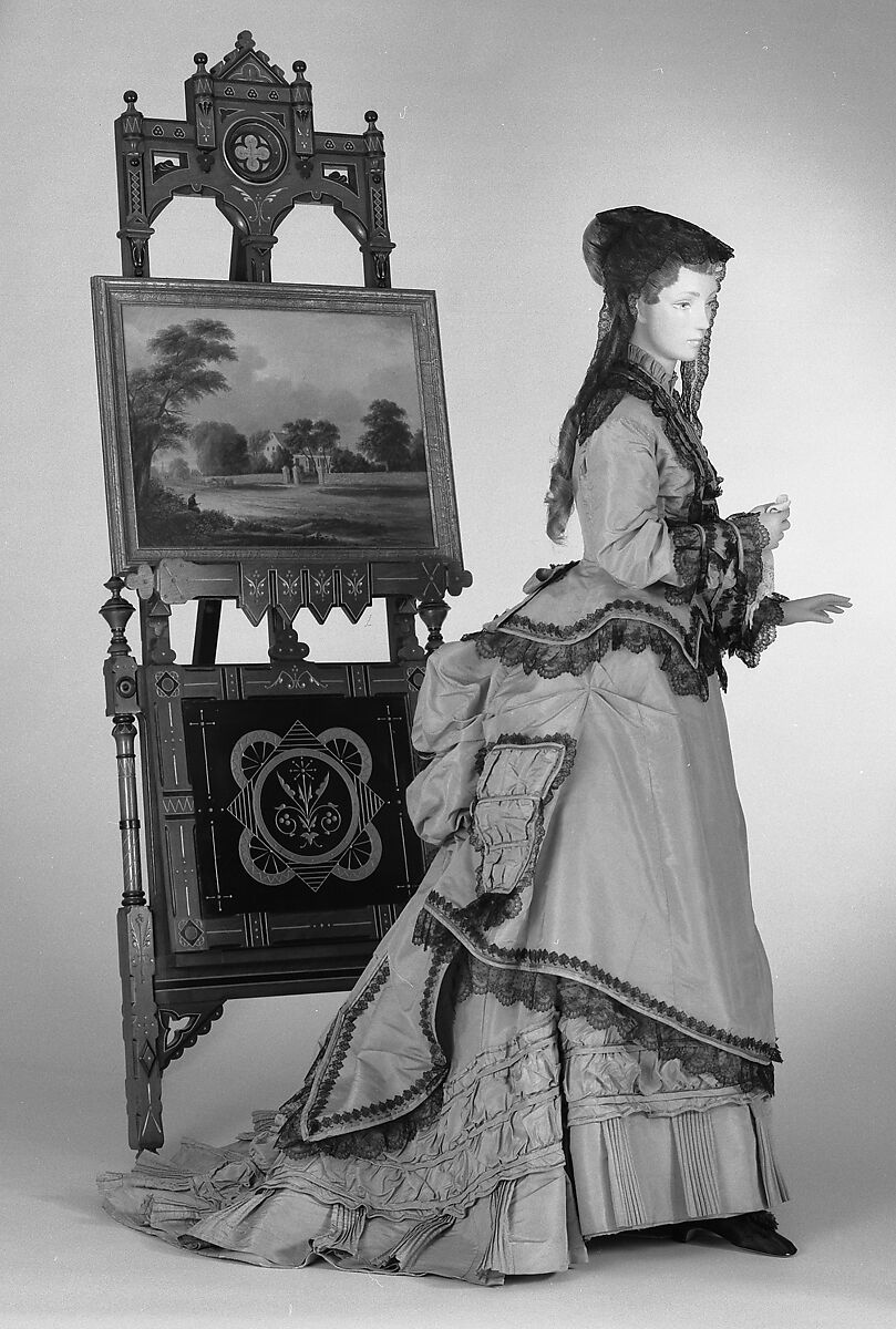 Walking dress, silk, American