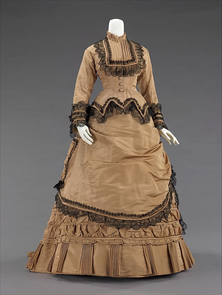 Walking dress, silk, American