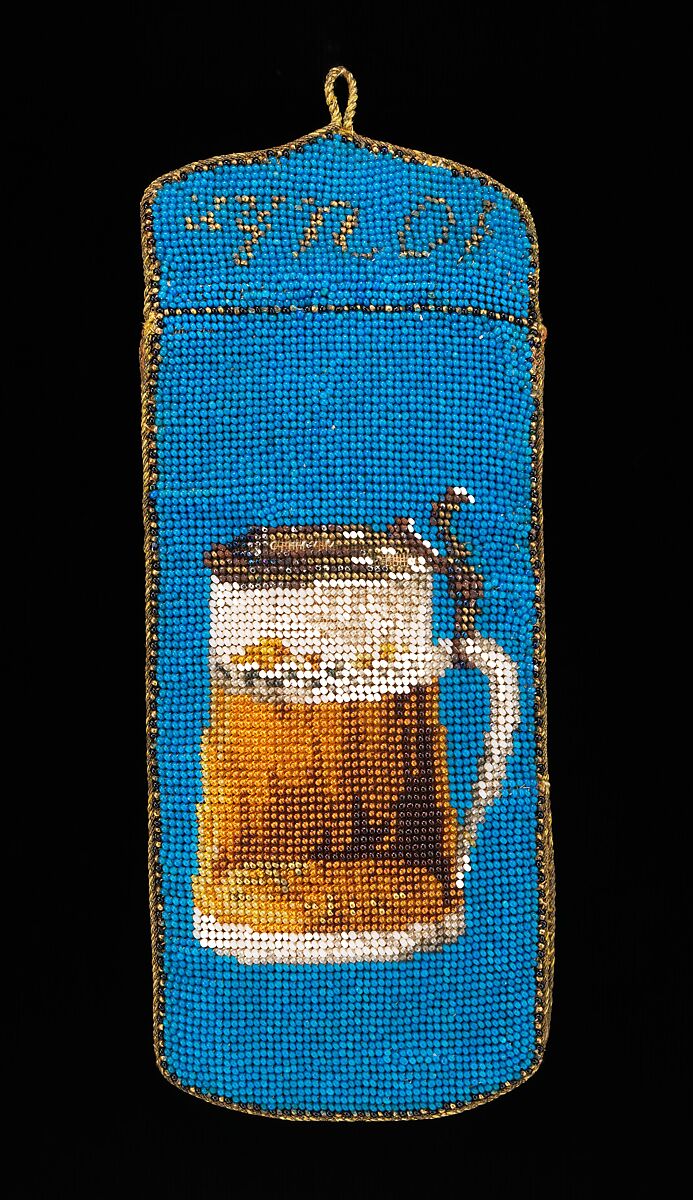 Spectacle case, glass, linen, leather, metal, Mexican