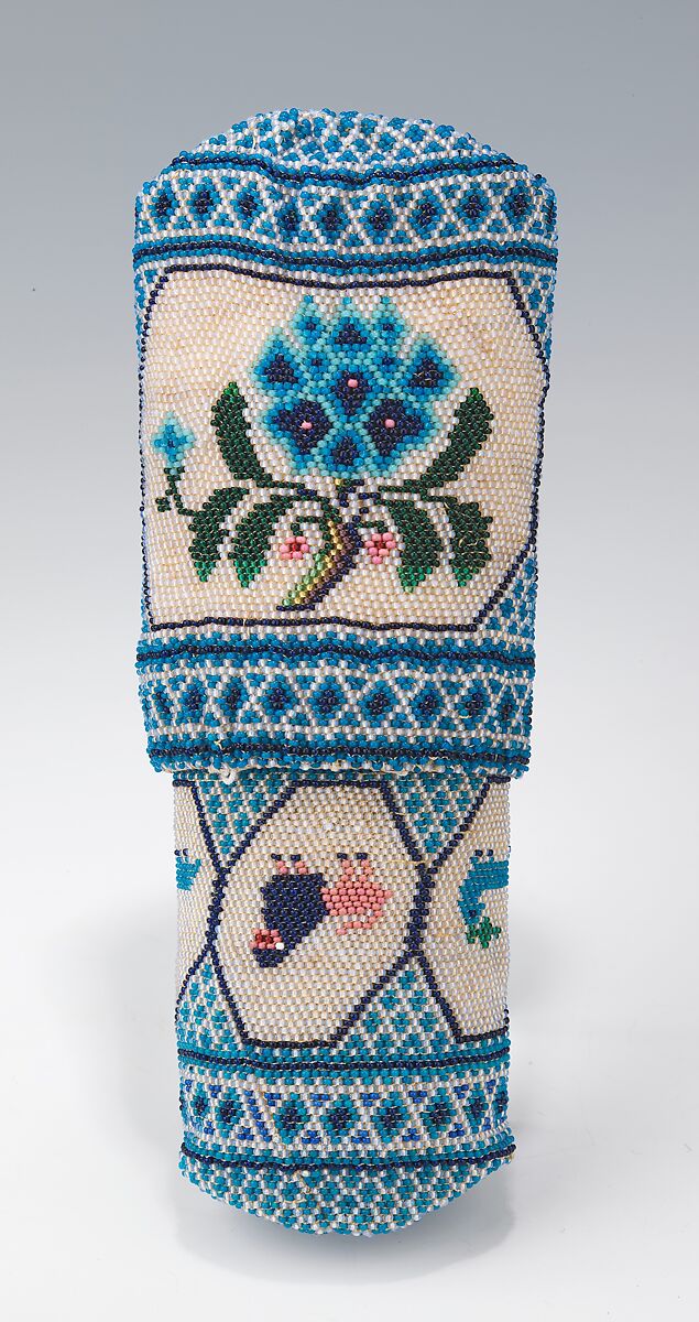 Purse, glass, silk, Mexican 