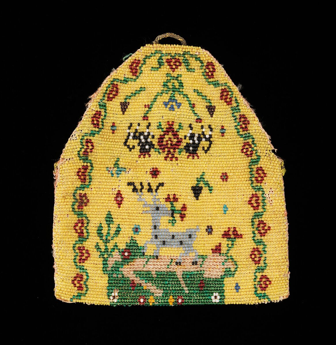 Coin purse, glass, silk, paper, Mexican