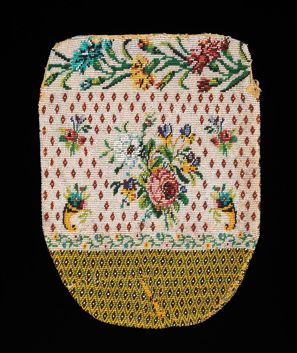 Bag, glass, linen, Mexican 