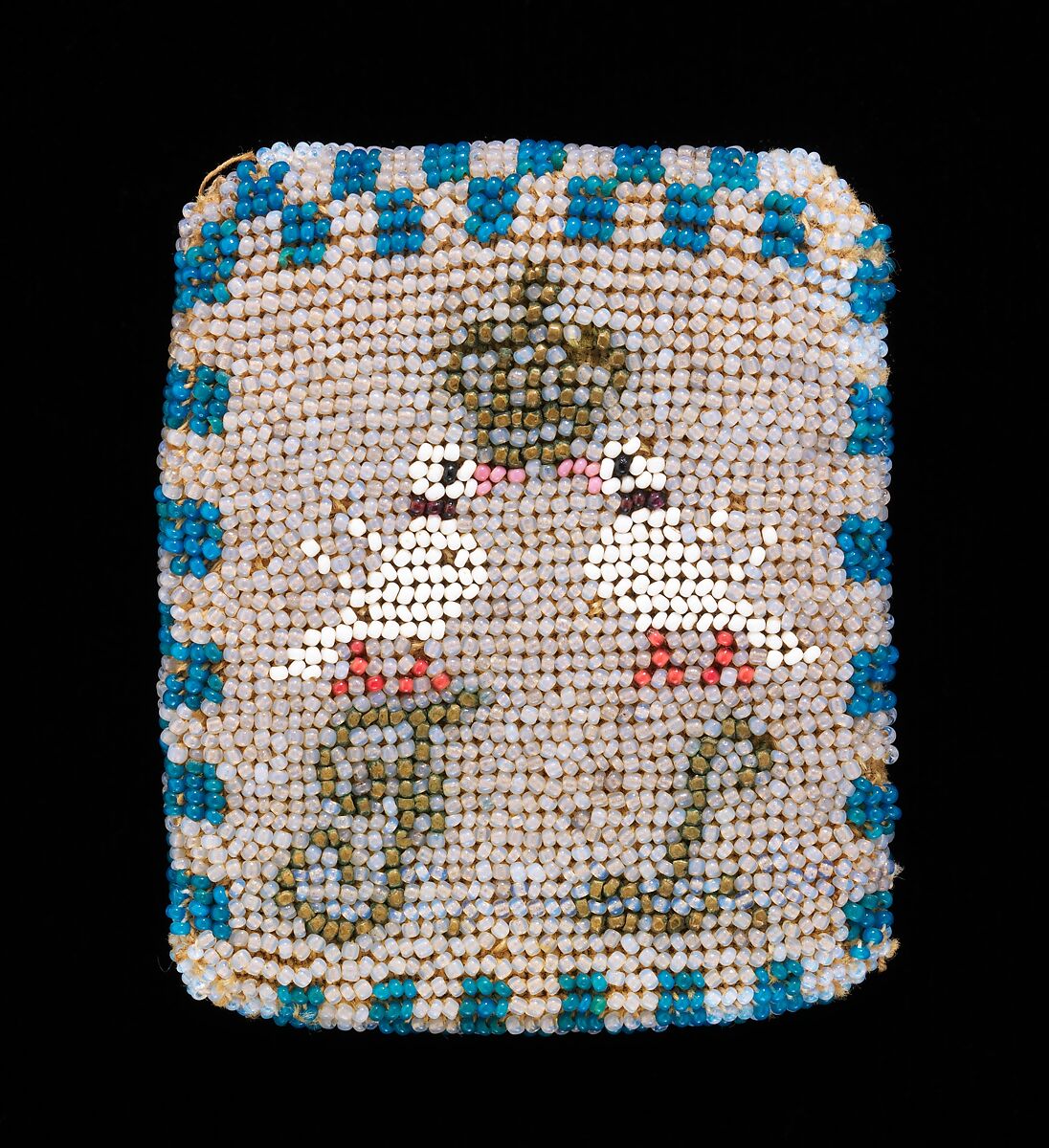 Coin purse, glass, linen, Mexican