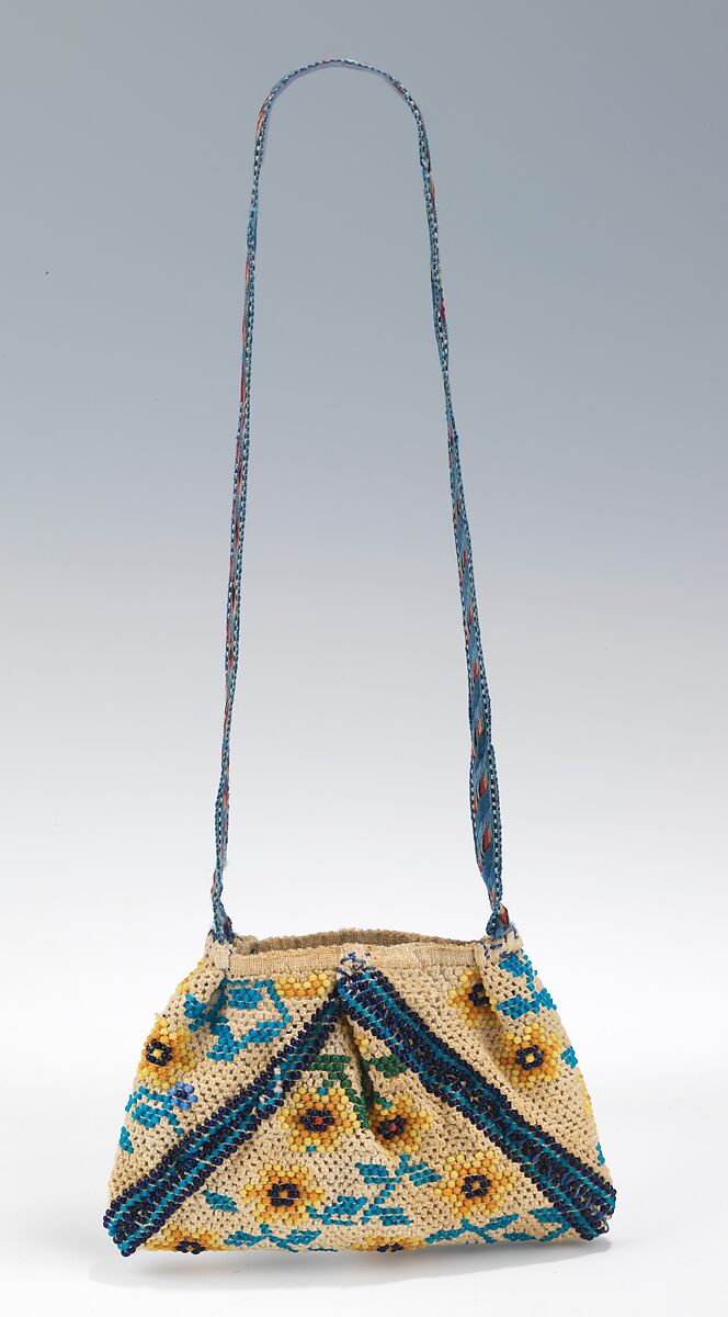 Bag, glass, cotton, linen, Mexican 