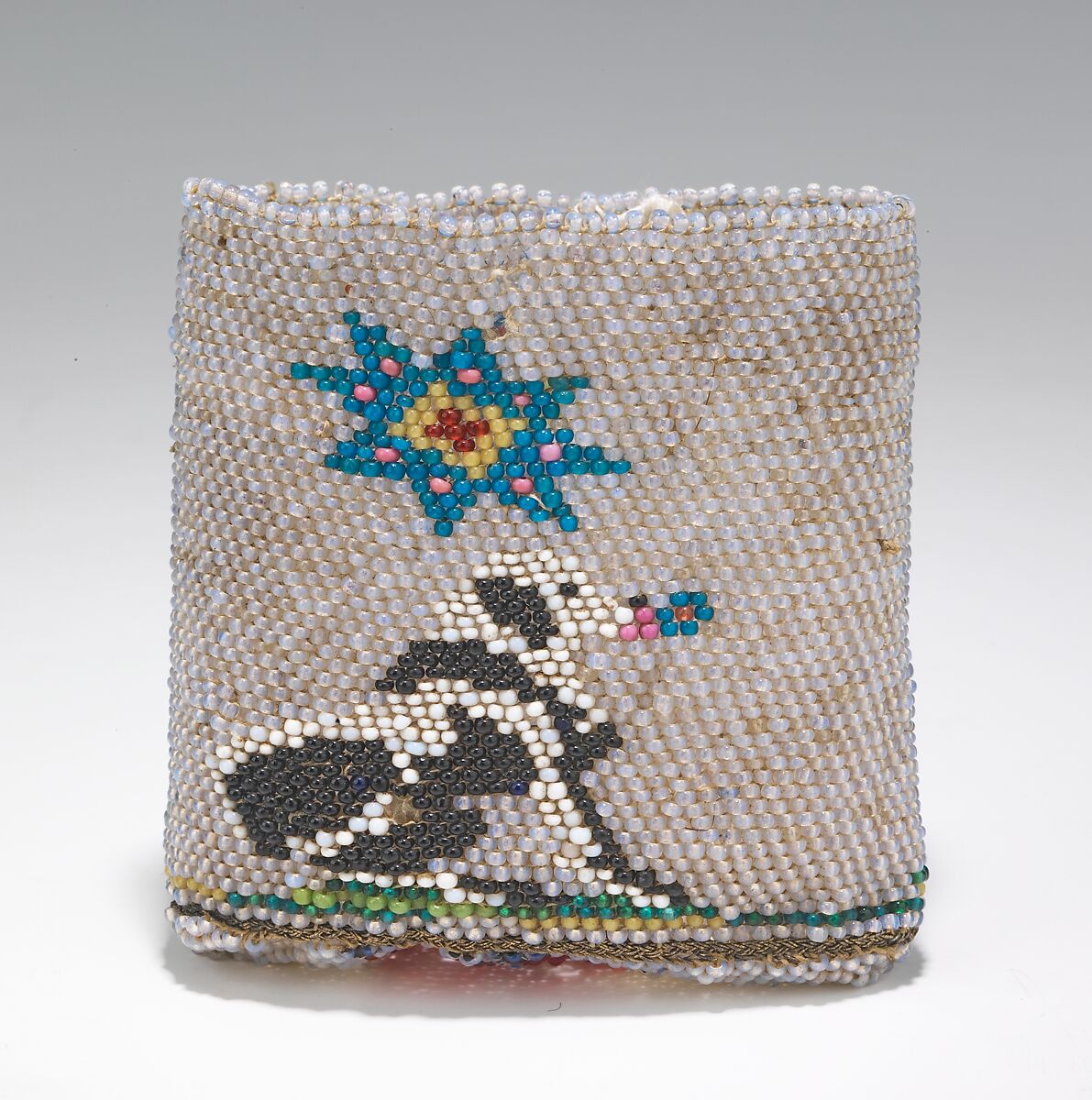 Pouch, glass, linen, Mexican