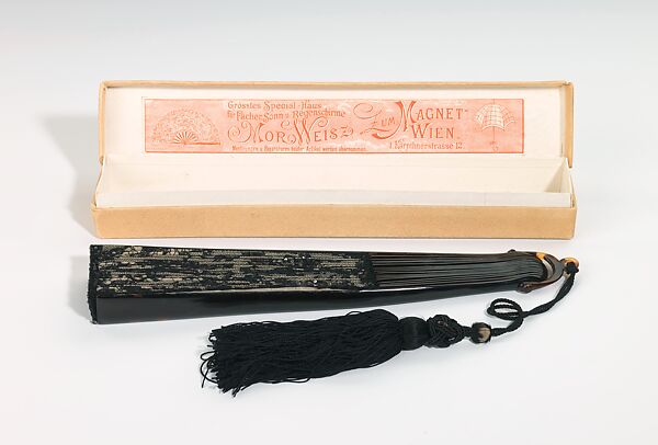 Fan, Mor Weisz (Austrian), tortoiseshell, silk, cotton, paper, Austrian