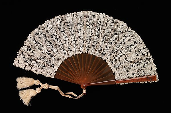 Fan, Attributed to Mor Weisz (Austrian), tortoiseshell, metal, linen, silk, probably Austrian 