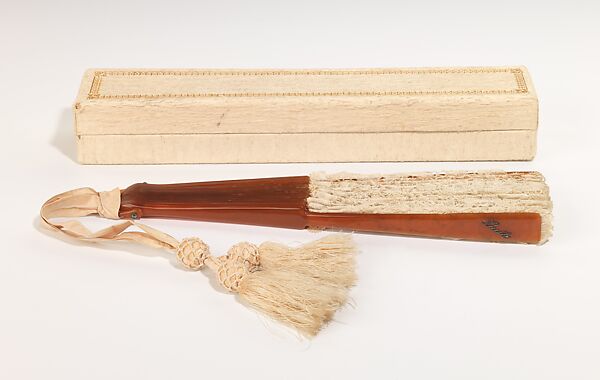 Fan, Attributed to Mor Weisz (Austrian), tortoiseshell, metal, linen, silk, probably Austrian