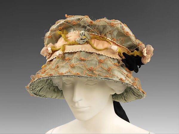 Evening hat, Gellert Sisters Millinery Importers, silk, hair, straw, American
