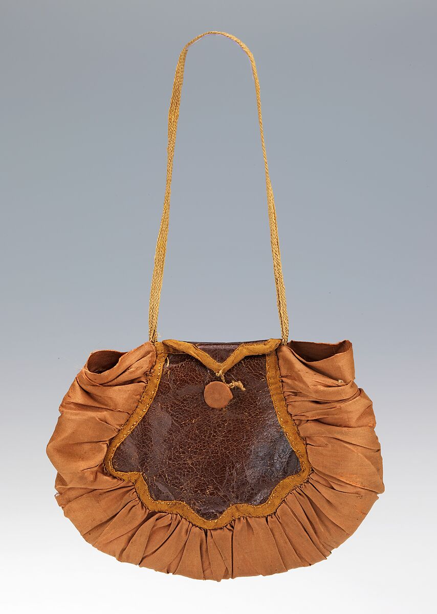 Bag, silk, leather, American 