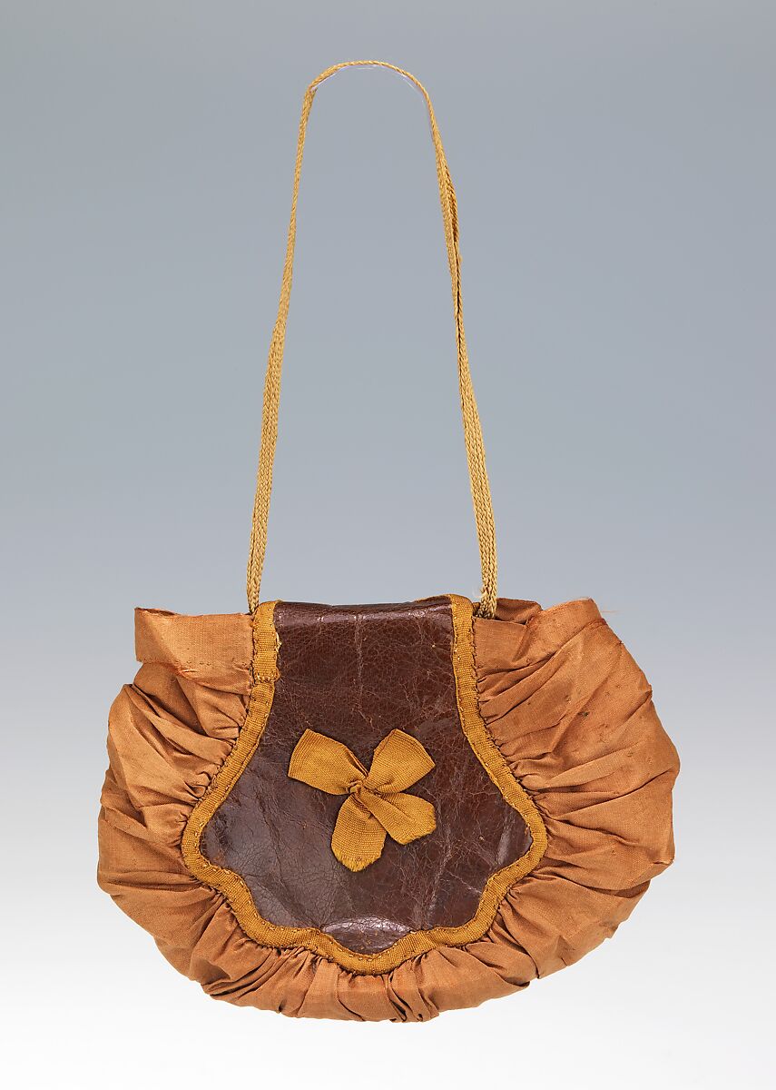 Bag, silk, leather, American