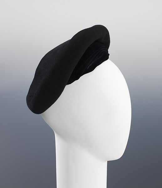 Beret, Rose Valois (French), wool, silk, French 