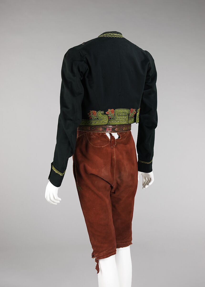 Ensemble, (a, b) wool, silk, metal; (c, d) leather, silk, metal, Czech, Hanáci