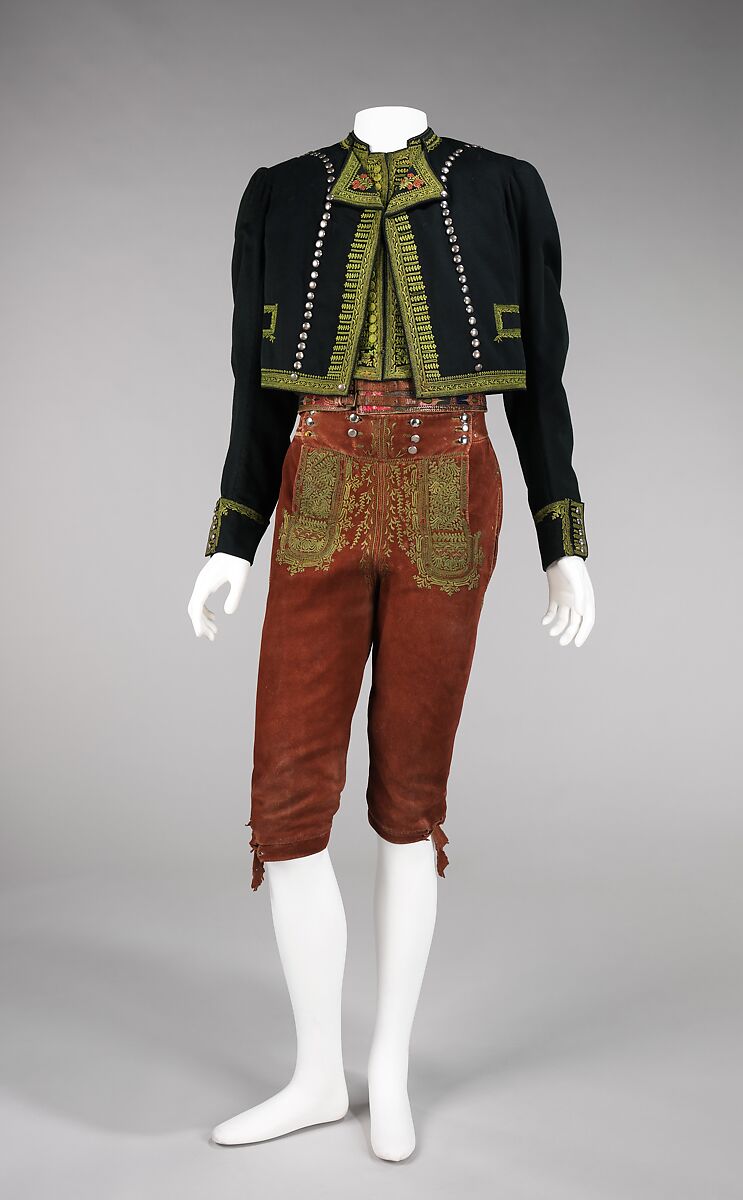 Ensemble, (a, b) wool, silk, metal; (c, d) leather, silk, metal, Czech (Hanáci) 