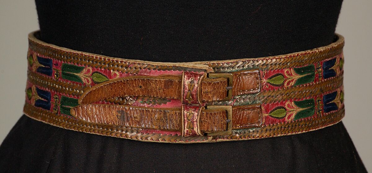 Ensemble, (a, b) wool, silk, metal; (c, d) leather, silk, metal, Czech, Hanáci