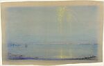 New York Harbor from the Jersey Shore, Léon Dabo (American (born France), 1868–1960 New York), Pastel on tan paper, American