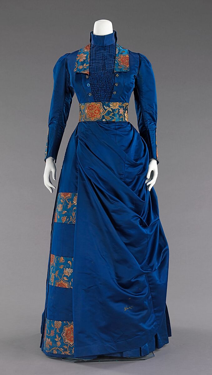 Afternoon ensemble, silk, metal, American