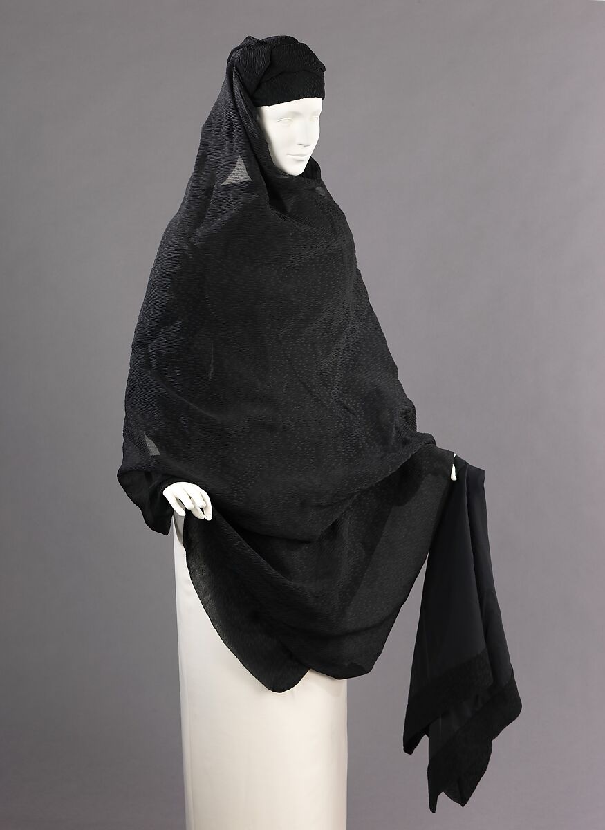 Mourning accessory set, Wanamaker&#39;s (American), silk, American 