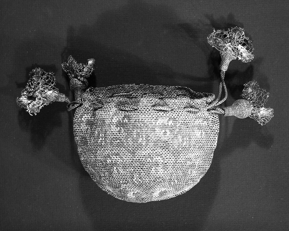 Pouch, silk, metal, European, Eastern