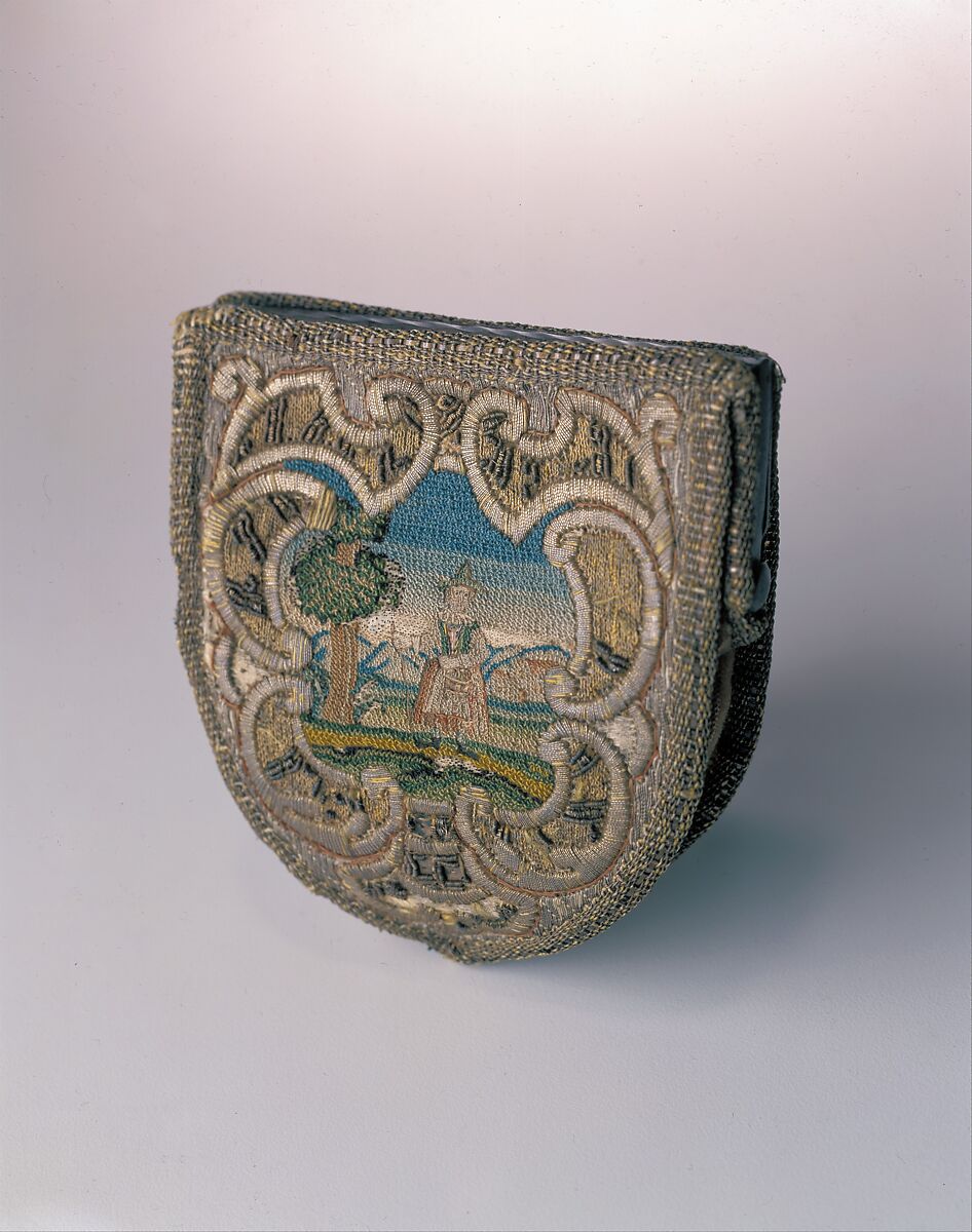 Purse, silk, metal, probably Austrian