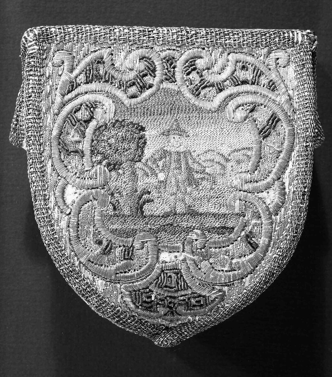 Purse, silk, metal, probably Austrian