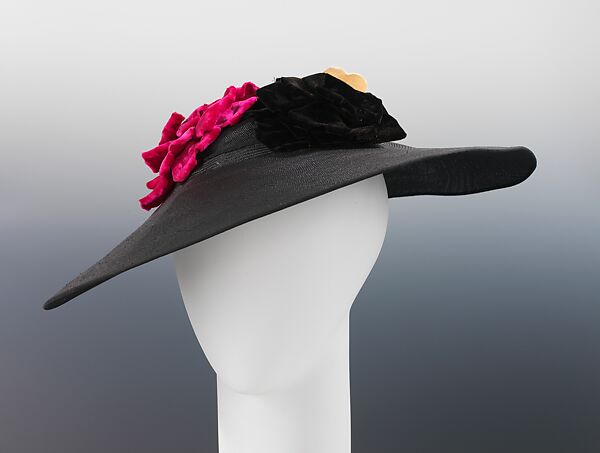 Hat, Henri Bendel (American, founded 1895), straw, silk, American 
