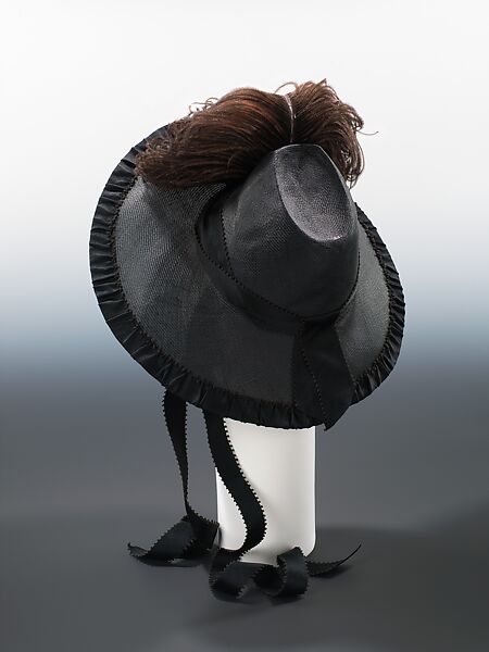 Hat, Eugénie Safontas, straw, silk, feathers, French