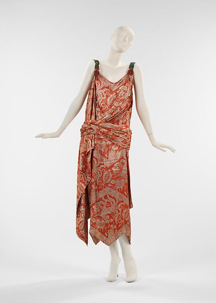 Evening dress, House of Worth (French, 1858–1956), silk, metal, French 