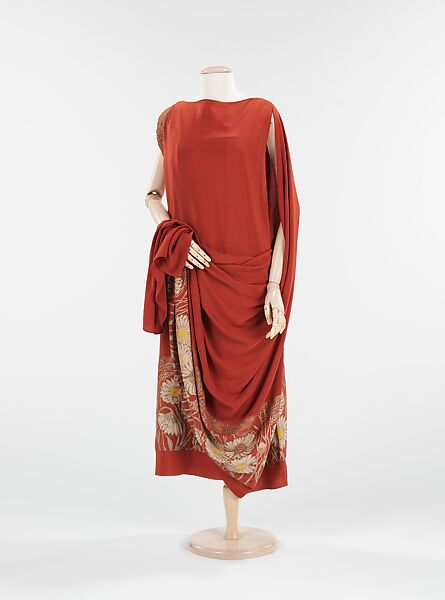 Evening dress, Suzanne Talbot, silk, metal, French 