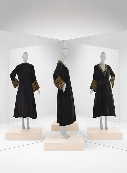 Evening dress, Chez Sonia, silk, metal, American